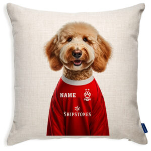 Nottingham Football Blonde Doodle Dog Cushion Personalised Cover DFC496