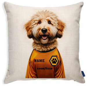 Wolverhampton Football Blonde Doodle Dog Cushion Personalised Cover DFC28