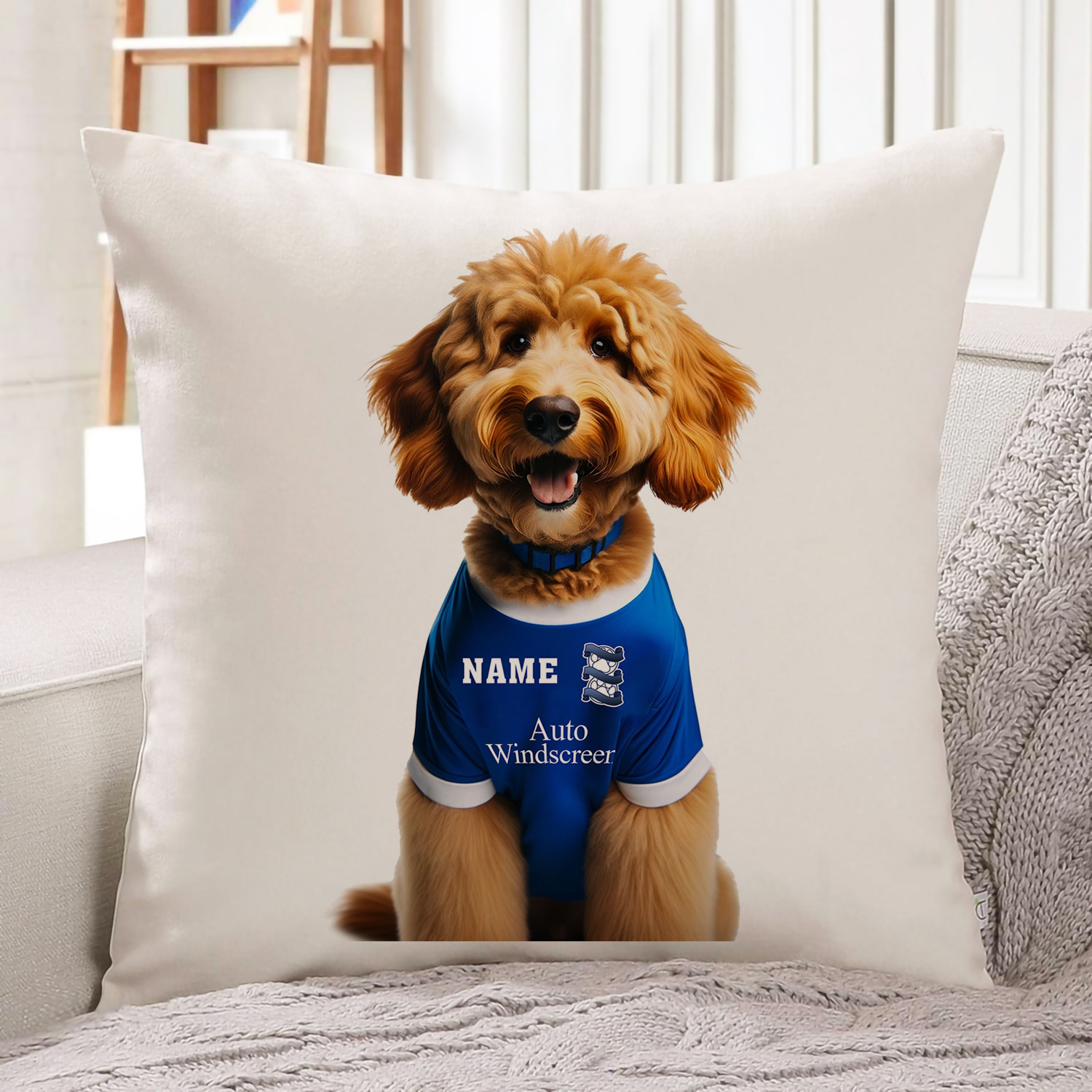 Birmingham Football Ginger Doodle Dog Cushion Personalised Cover DFC135 - Image 7