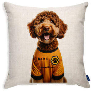 Wolverhampton Football Ginger Doodle Dog Cushion Personalised Cover DFC30