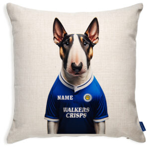 Leicester Football Bull Terrier Dog Cushion Personalised Cover DFC292