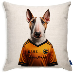 Wolverhampton Football Bull Terrier Dog Cushion Personalised Cover DFC31