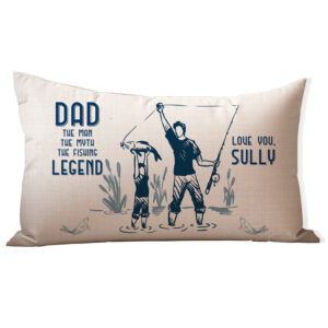 Personalised Father's Day Cushion Cover Dad Fishing Legend LKC55