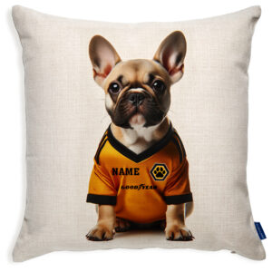 Wolverhampton Football Fawn Frenchie Dog Cushion Personalised Cover DFC32
