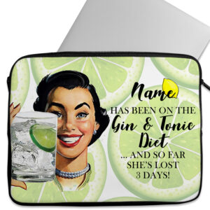 Personalised Gin & Tonic Tablet Sleeve Laptop Womens iPad Case