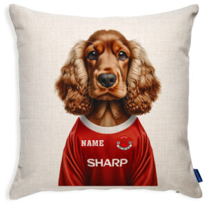 Manchester Football Golden Cocker Spaniel Dog Cushion Personalised Cover DFC450