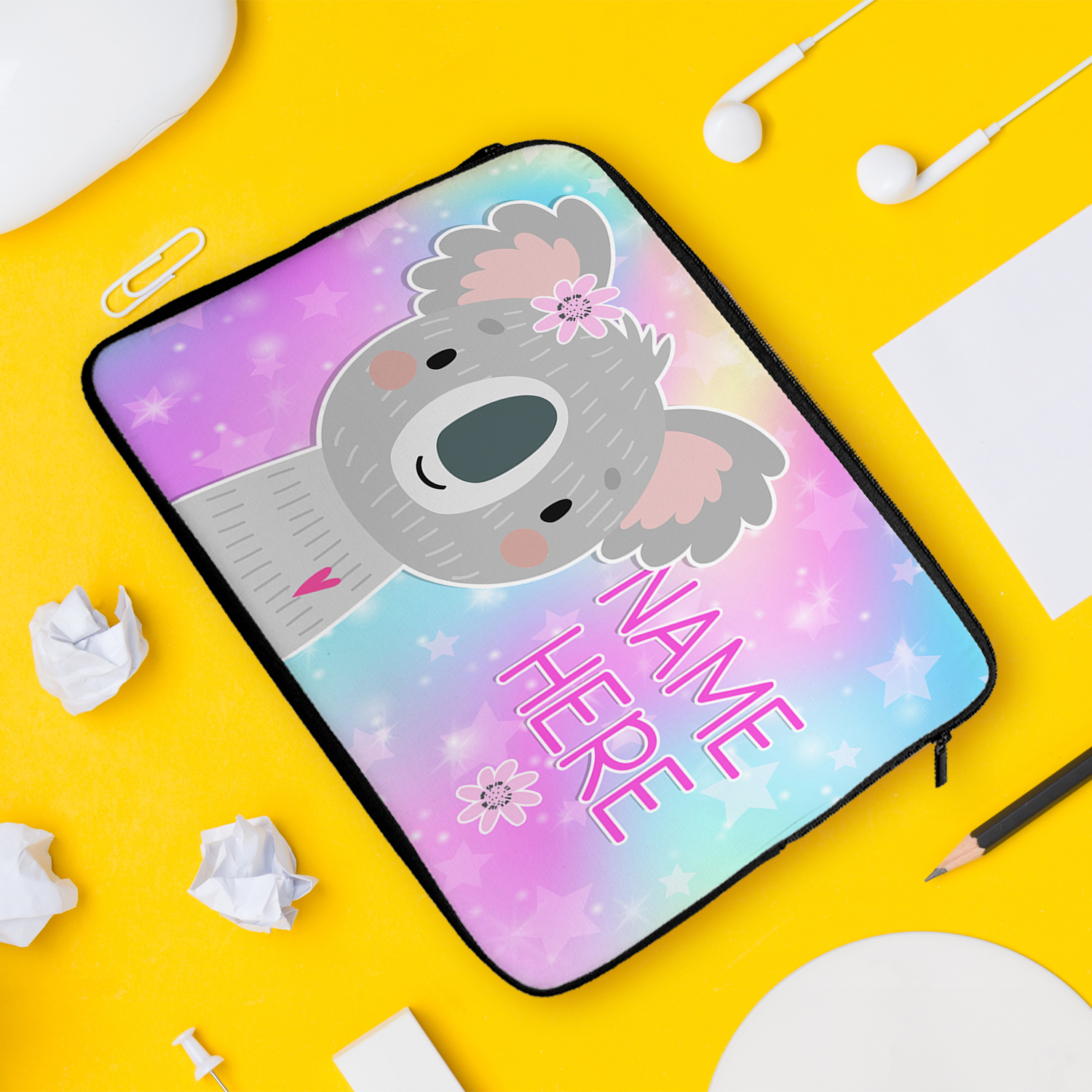 Personalised Koala Tablet Sleeve Laptop Girls iPad Case KKM14 - Image 3