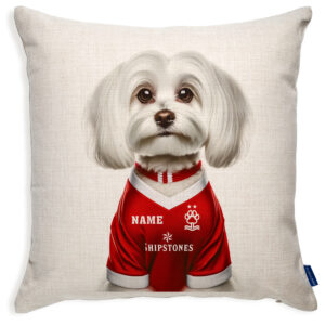 Nottingham Football Maltese Dog Cushion Personalised Cover DFC510