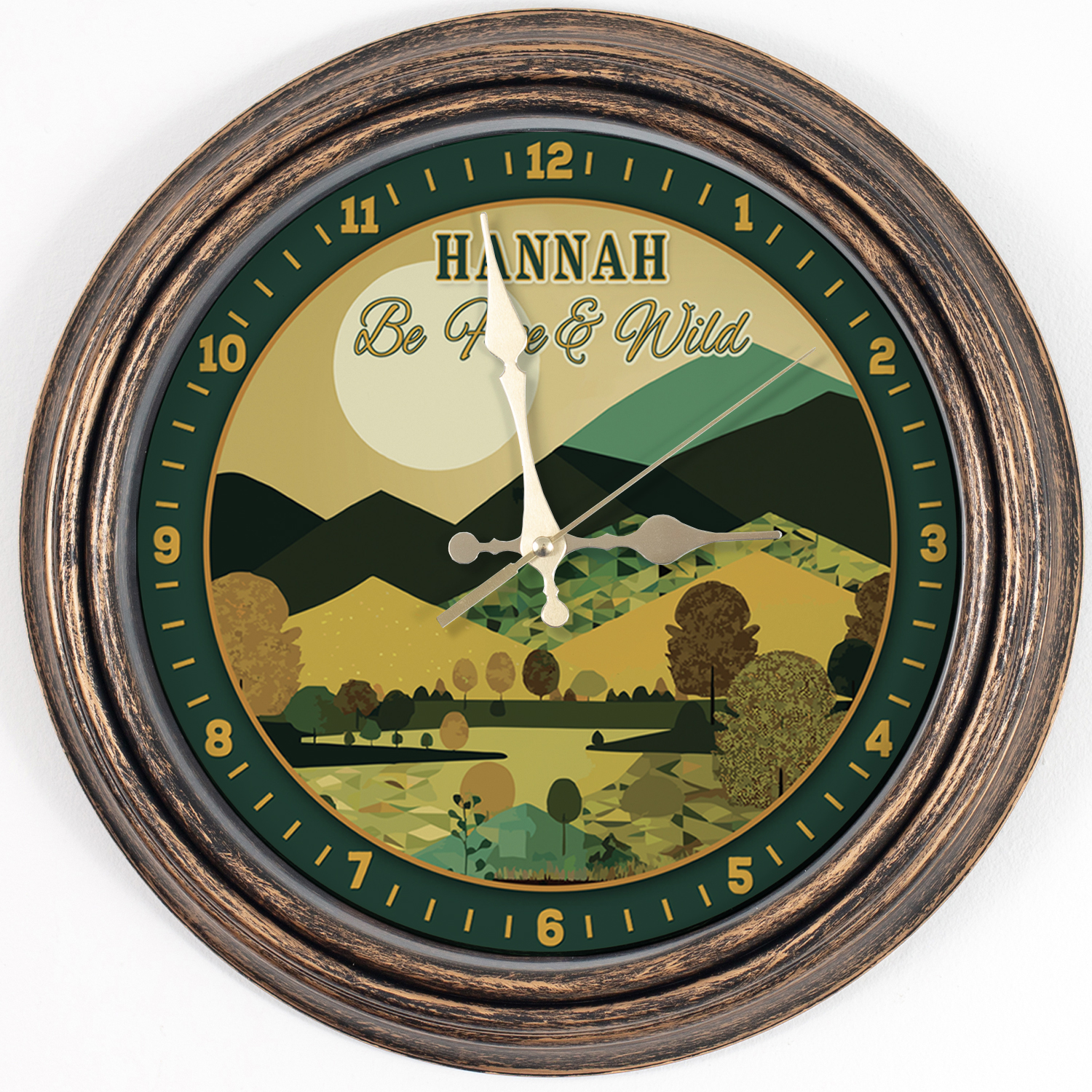 Personalised Nature Free & Wild Wall Clock KRC92