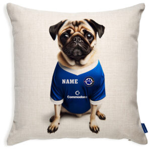 Chelsea Football Pug Dog Cushion Personalised Cover DFC200