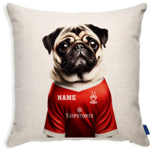 Nottingham Football Pug Dog Cushion Personalised Cover DFC512