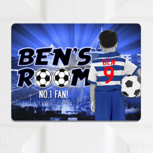 Personalised Reading Football Kids Door Sign CFD48