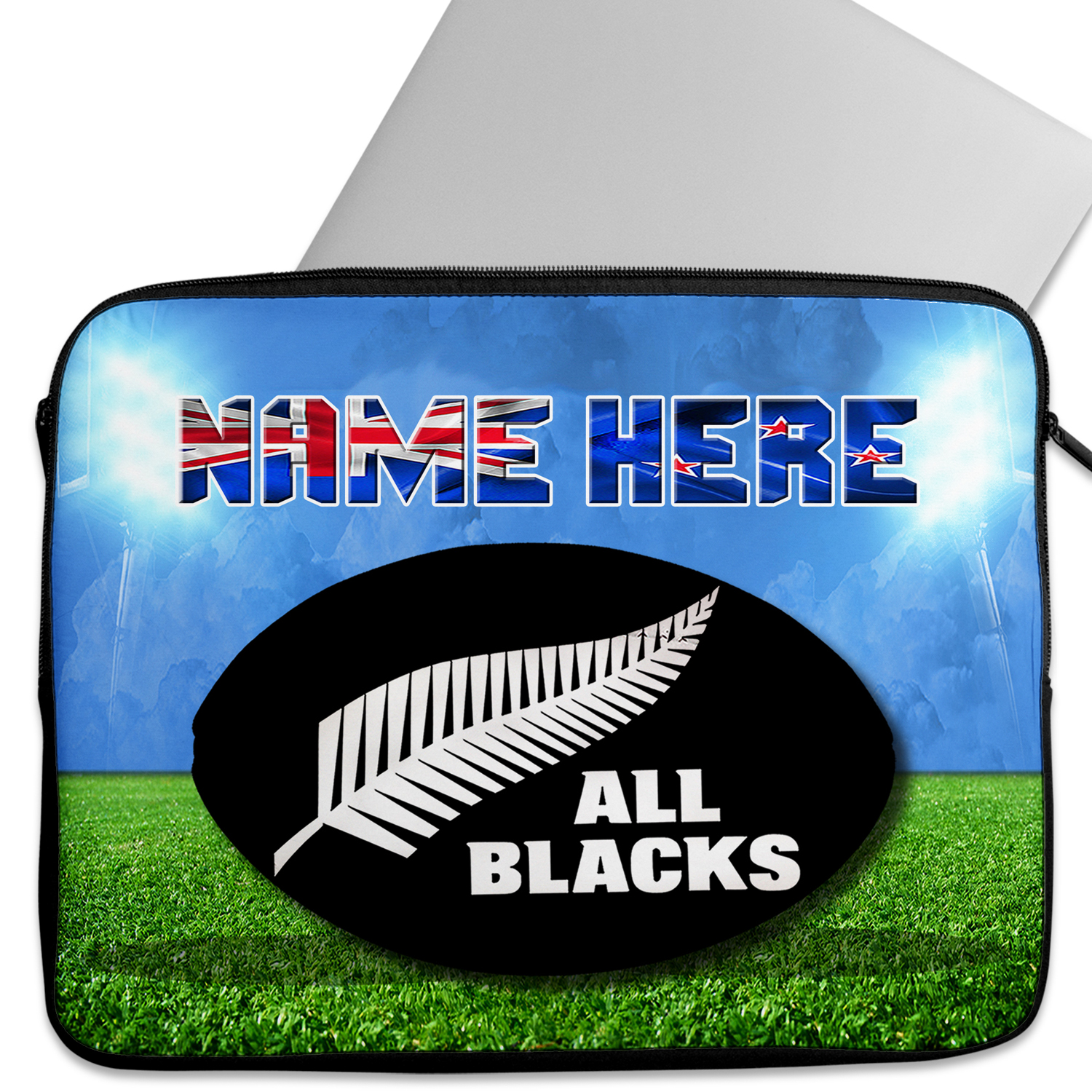 Personalised All Blacks Rugby Tablet Sleeve Laptop iPad Case SH009