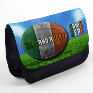 Personalised Ireland Rugby Black Pencil Case SH139