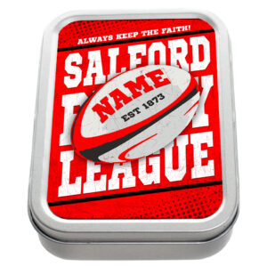 Personalised Salford Rugby League Tobacco Tin RP14