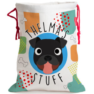 Personalised Staffy Dog Toy Storage Bag DS46