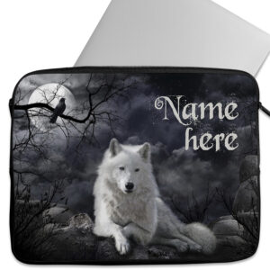Personalised Wolf Tablet Sleeve Laptop Mens iPad Case ST732