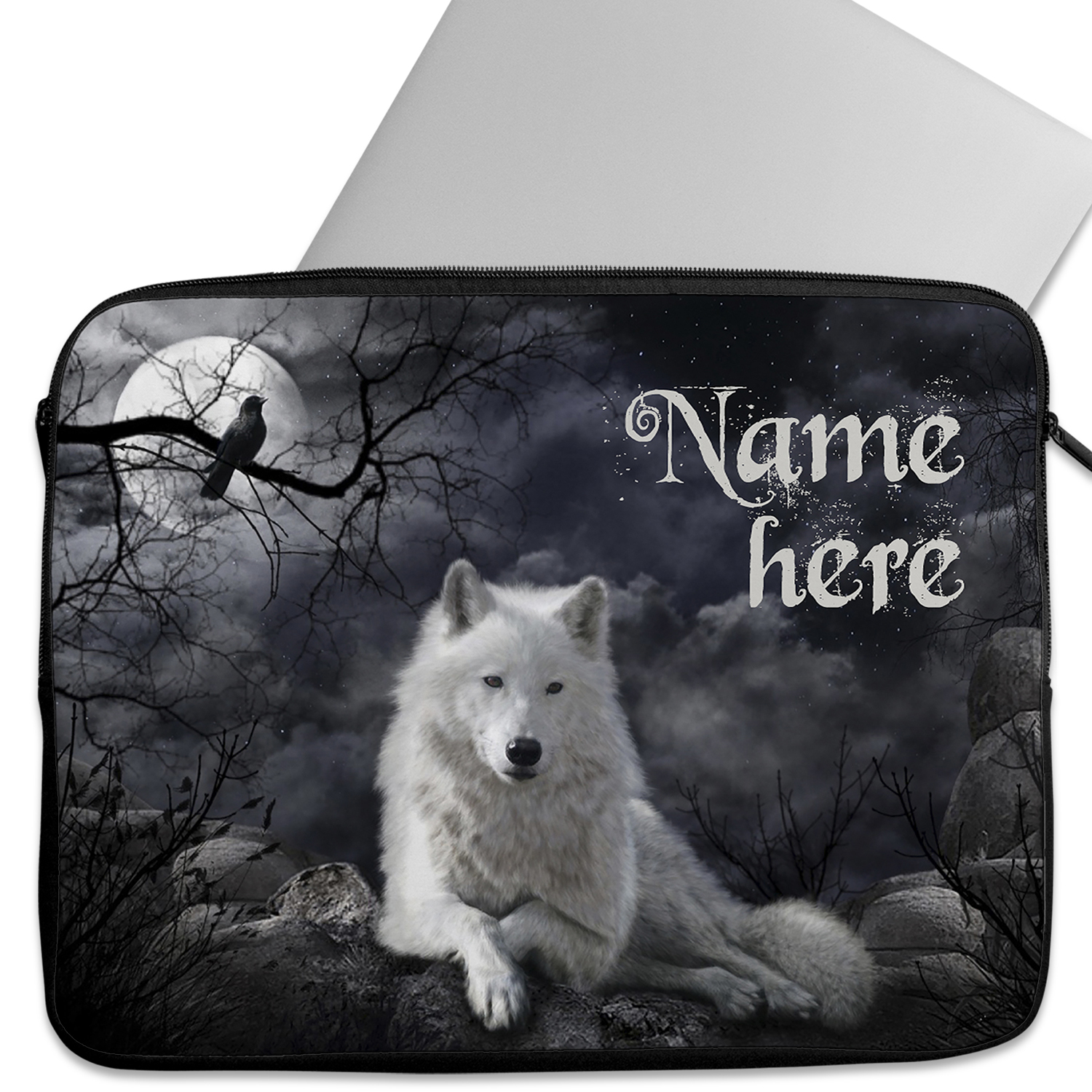 Personalised Wolf Tablet Sleeve Laptop Mens iPad Case ST732