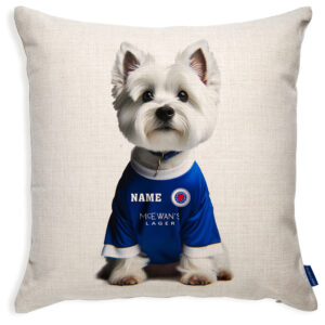 Glasgow Football Westie Dog Cushion Personalised Cover DFC259