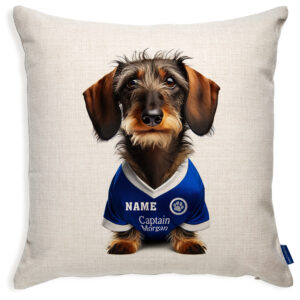 Millwall Football Wire Hair Dachshund Dog Cushion Personalised Cover DFC364