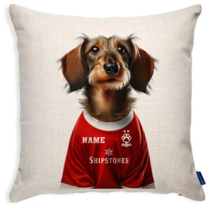 Nottingham Football Wire Hair Dachshund Dog Cushion Personalised Cover DFC520
