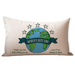 Personalised Father's Day Cushion Cover World's Best Dad LKC59