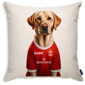 Nottingham Football Yellow Labrador Dog Cushion Personalised Cover DFC521