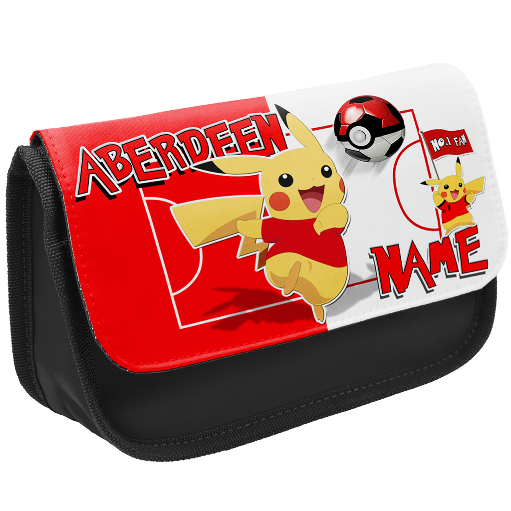 Personalised Aberdeen Pokemon Football Black Pencil Case PFP01