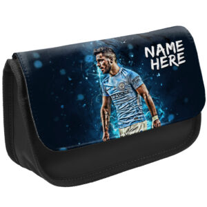 Personalised Aguero Manchester City Football Player Black Pencil Case NLP01