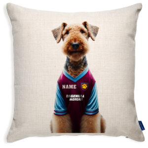 West Ham Football Airedale Dog Cushion Personalised Cover DFC575