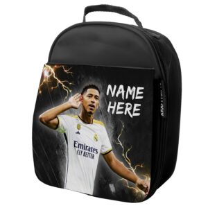 Personalised Jude Bellingham Real Madrid Football Black School Lunch Bag NL45