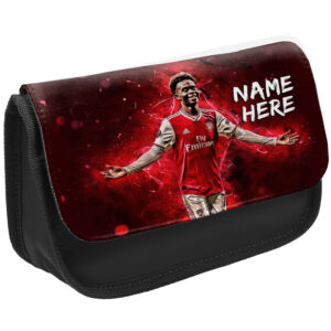 Personalised Bukayo Saka Arsenal Player Black Pencil Case NLP21