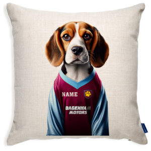 West Ham Football Beagle Dog Cushion Personalised Cover DFC576