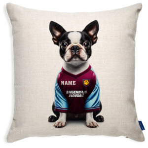 West Ham Football Boston Terrier Dog Cushion Personalised Cover DFC583