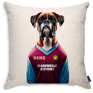 West Ham Football Boxer Dog Cushion Personalised Cover DFC585