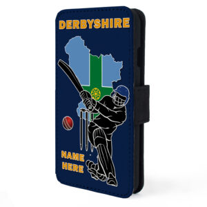 Personalised Derbyshire Cricket Flip Phone Case CRI01