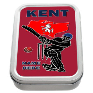 Personalised Kent County Cricket Tobacco Tin CRI07
