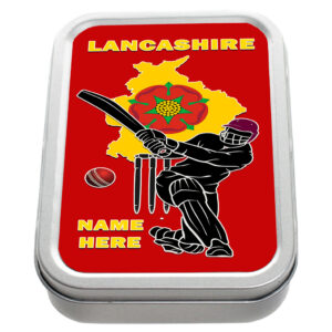 Personalised Lancashire County Cricket Tobacco Tin CRI08