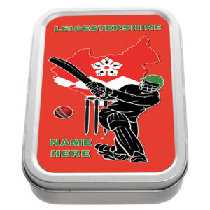Personalised Leicestershire County Cricket Tobacco Tin CRI09
