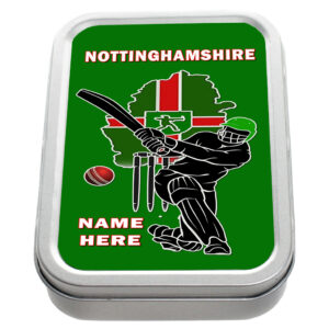 Personalised Nottinghamshire County Cricket Tobacco Tin CRI12