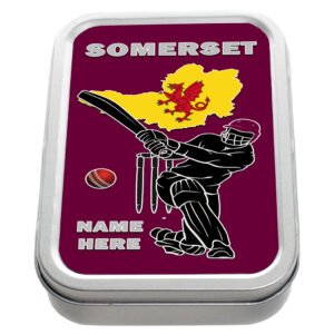 Personalised Somerset County Cricket Tobacco Tin CRI14