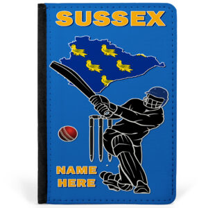 Personalised Sussex County Cricket Passport Case CRI16