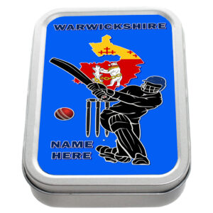 Personalised Warwickshire County Cricket Tobacco Tin CRI17
