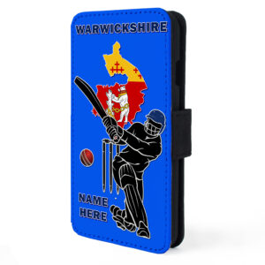 Personalised Warwickshire Cricket Flip Phone Case CRI17