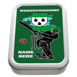 Personalised Worcestershire County Cricket Tobacco Tin CRI18