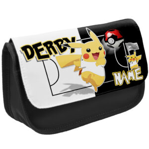 Personalised Derby County Pokemon Football Black Pencil Case PFP20