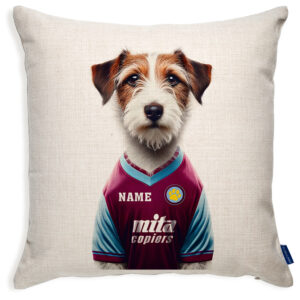 Aston Villa Football Jack Russell Dog Cushion Personalised Cover DFC560