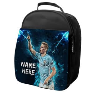 Personalised Kevin De Bruyne Man City Football Black School Lunch Bag NL23