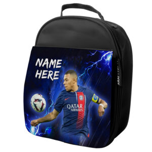 Personalised Mbappé PSG Football Black School Lunch Bag NL46
