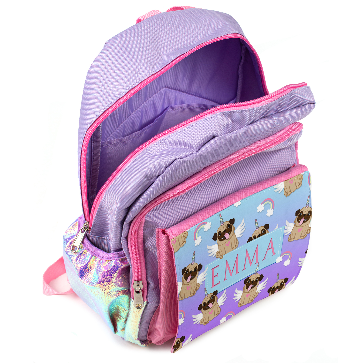 Personalised Unicorn Pug Unicorn Backpack Girls KS144 - Image 7